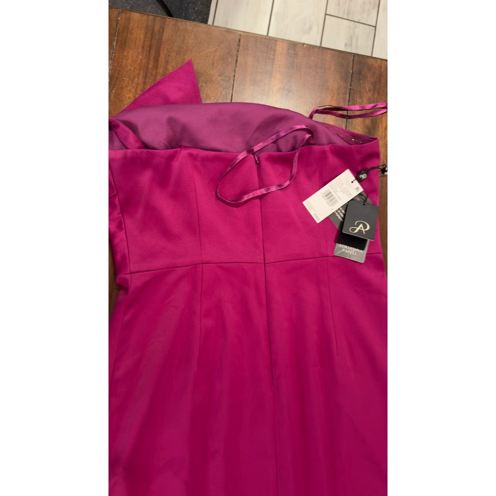 Adrianna Papell Women's Satin Crepe Dress Evening Gown Wild Magenta SZ 6 NEW NWT - Picture 7 of 16